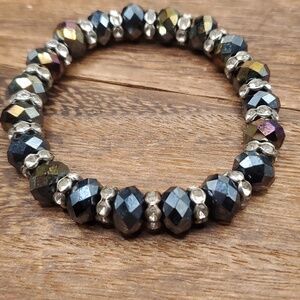 B2625‎ rainbow midnight sleek oil painting bracelet